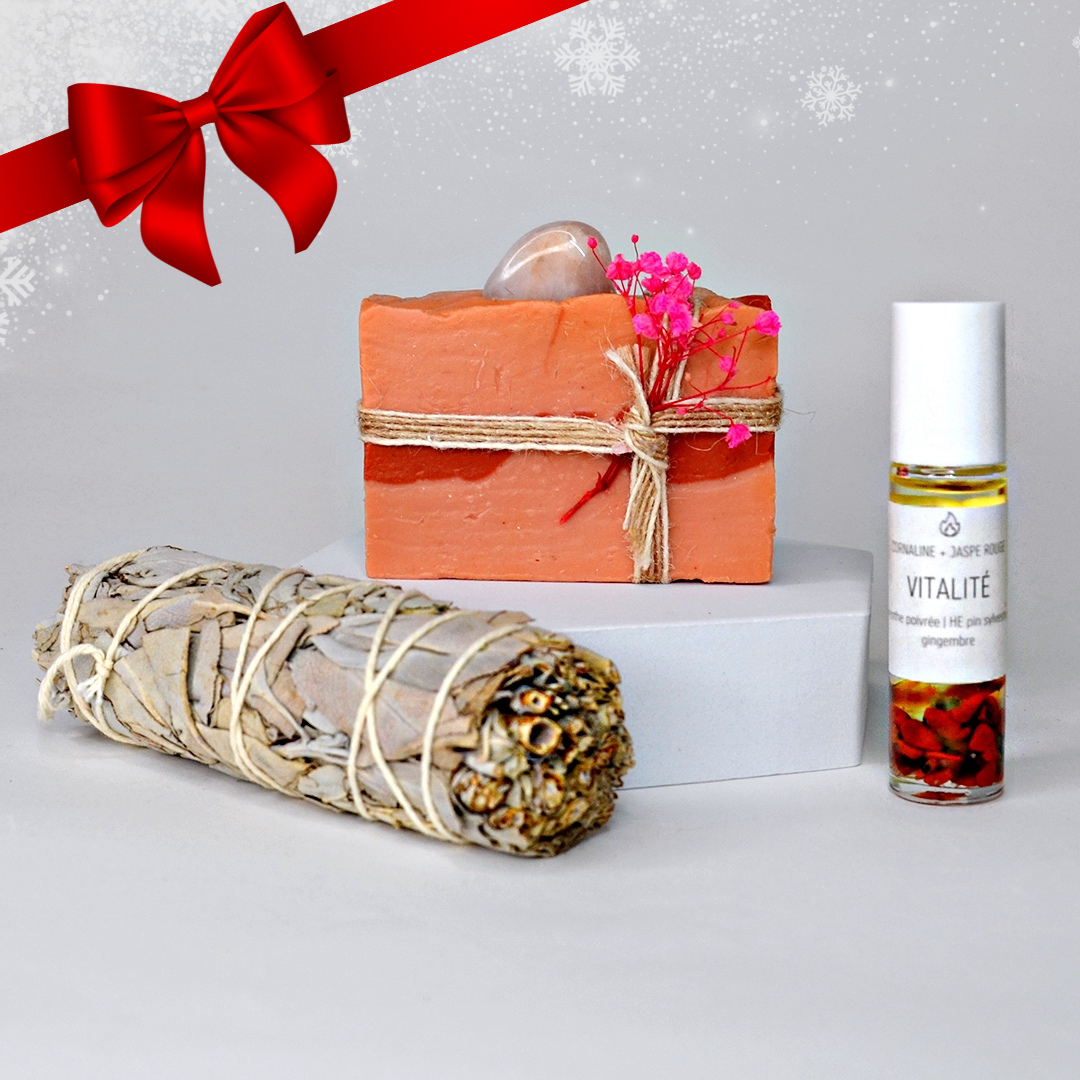 Vitalité et Énergie - Coffret Quartz Rose & Palo Santo