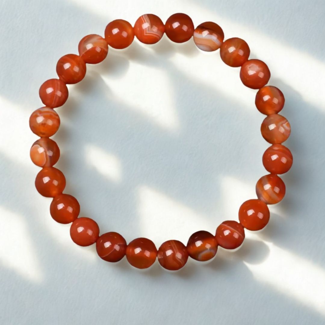 Bracelet Agate Rouge – Énergie & Confiance en Soi | Pierre Naturelle