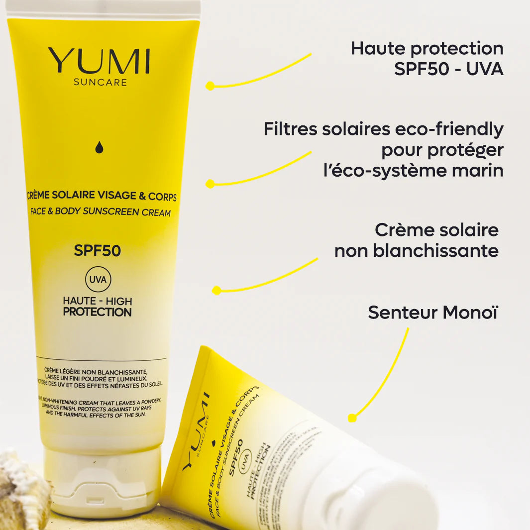 Crème solaire visage & corps SPF50 - Yumi beauty