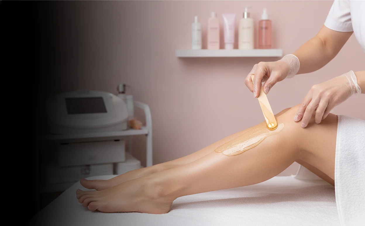 Épilation à la cire douce réalisée à l'institut E' Claire de beauté à Givors