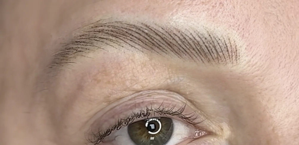 Sourcil réalisé en maquillage permanent poil à poil