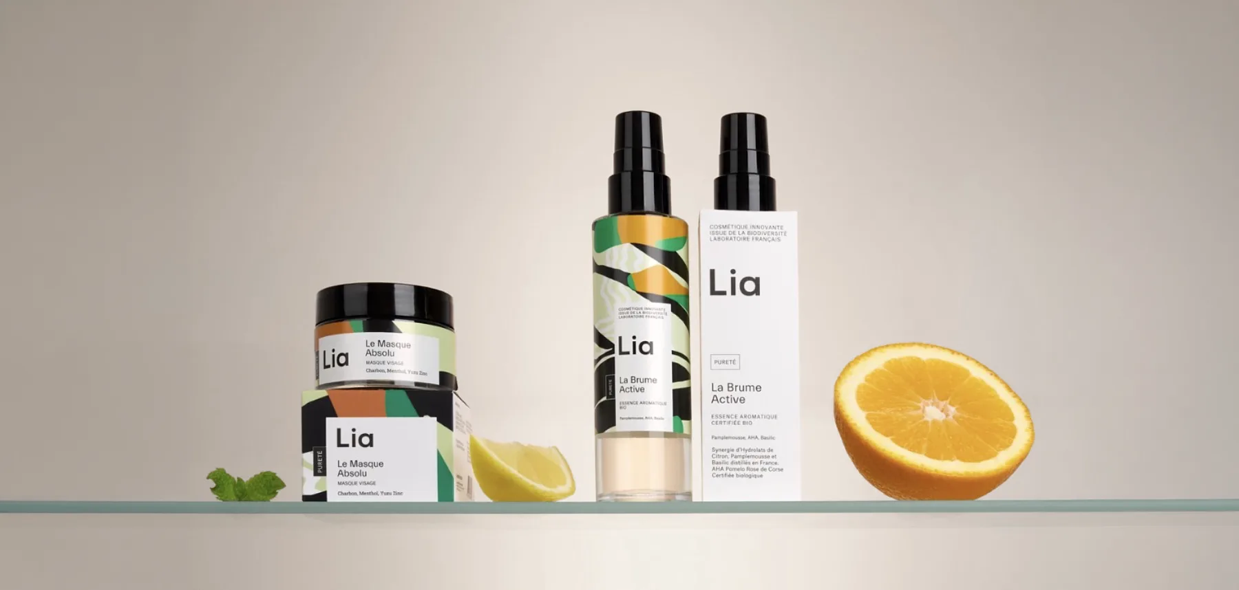 Produits de soin du visage Lia, Masque Absolu et Brume Active
